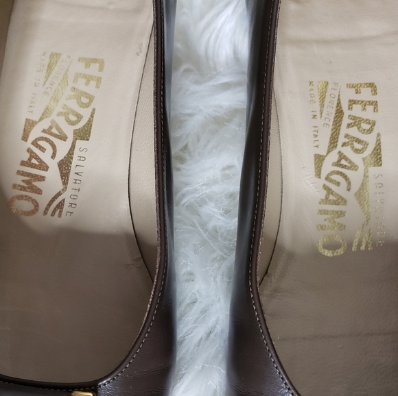 RARE Vintage Salvatore Ferragamo Couture Gancini Shoes Heels Low Walking Comfort - Picture 4 of 16